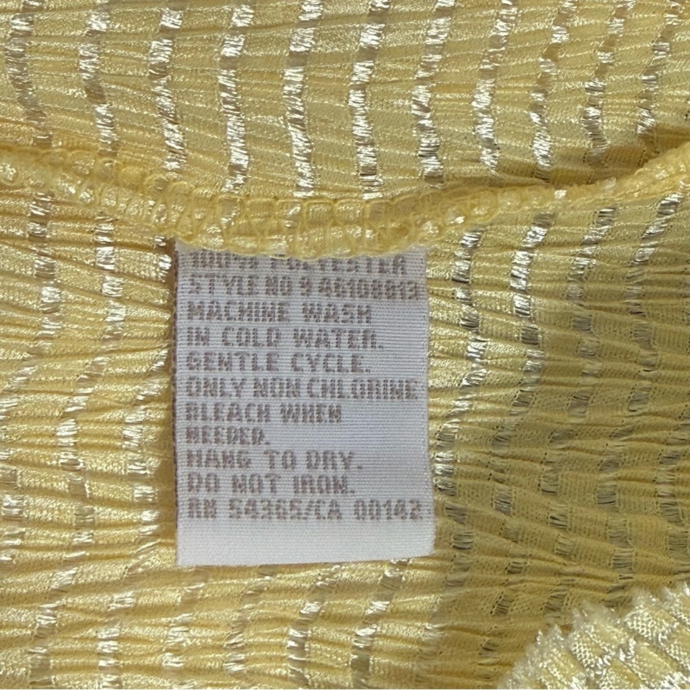 TanJay Yellow Textured Short Sleeve Blouse Relaxed Fit Lightweight L - Picture 6 of 7